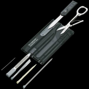 thumbnail interactive-video image 1 of Victorinox Swiss Army SwissCard – Black Translucent, 35793, Ultra-Slim Multi-Tool Card 1 of 5