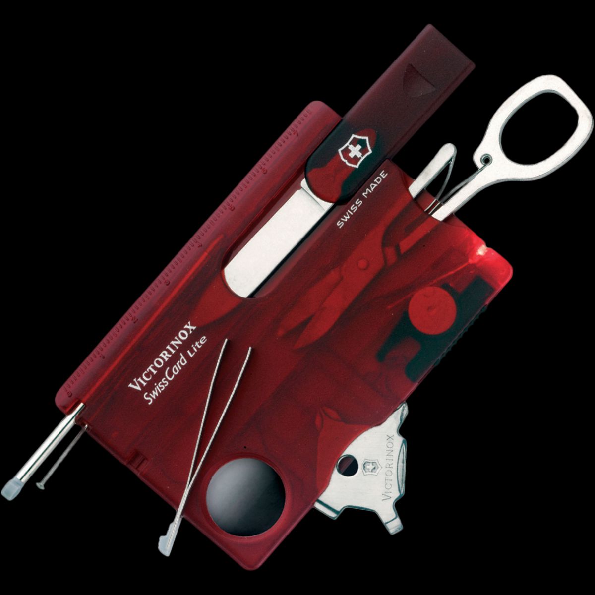 Red　Transparent　Victorinox　Card　Swiss　Lite