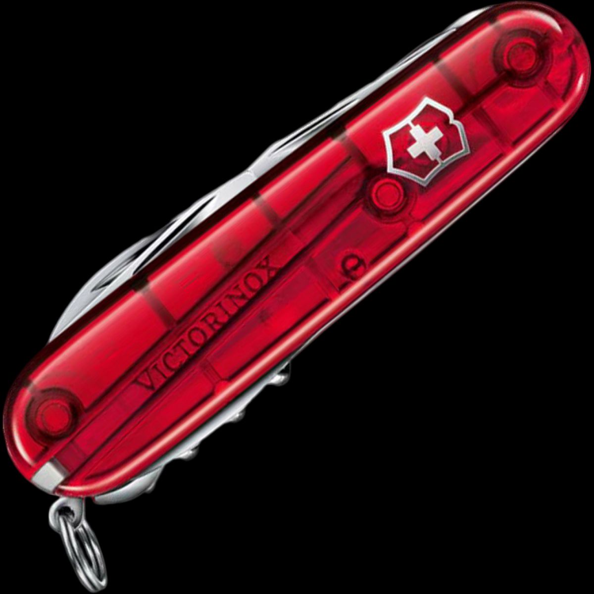 Victorinox Huntsman Lite, Swiss pocket knife, transparant red