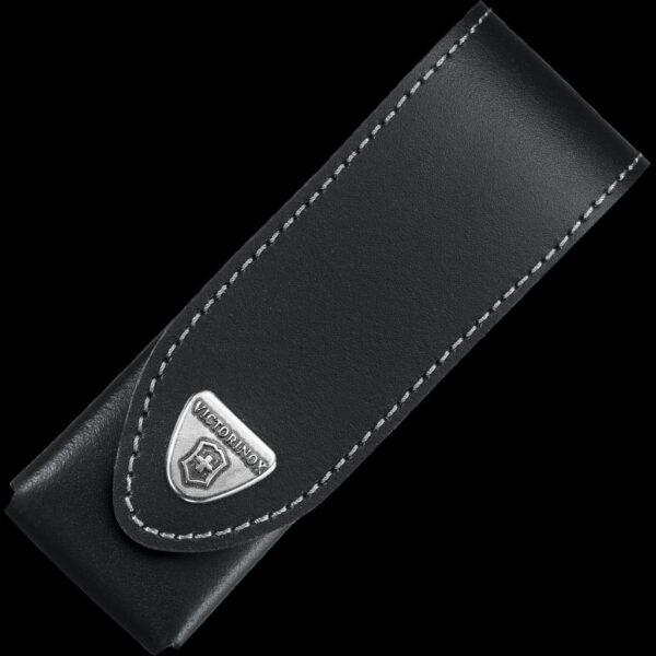 Victorinox Black Leather Belt Pouch with Hook-and-Loop Fastener
