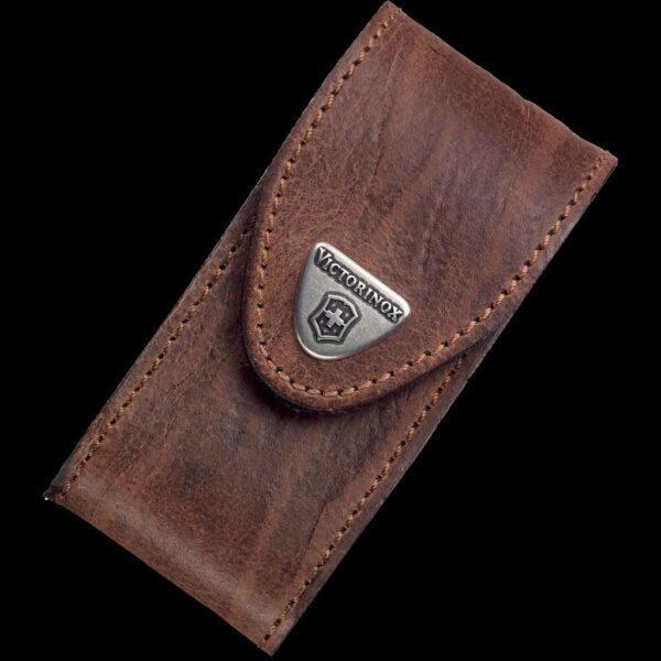 Victorinox Brown Leather Belt Pouch with Hook-and-Loop Fastener