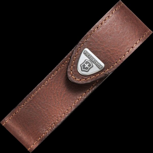 Victorinox Brown Leather Belt Pouch with Hook-and-Loop Fastener