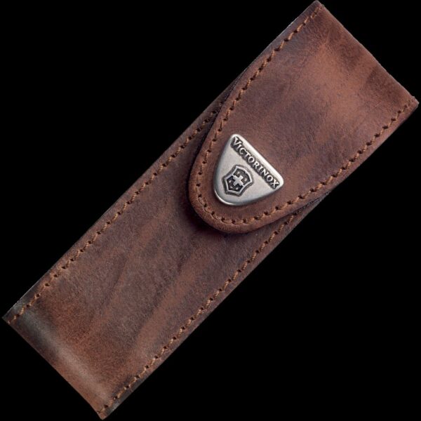 Victorinox Brown Leather Belt Pouch With Hook-And-Loop Fastener