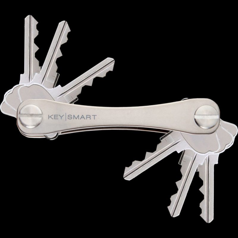 KeySmart Compact Key Holder, Titanium (Up to 8 Keys)