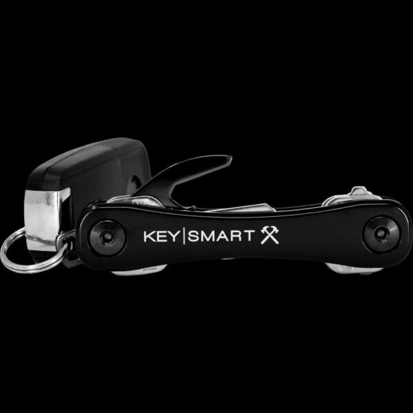 KeySmart Rugged | Compact Key Holder w/ Belt Clip & Bottle Opener, Midnight Diamond (Up to 14 Keys, Black)