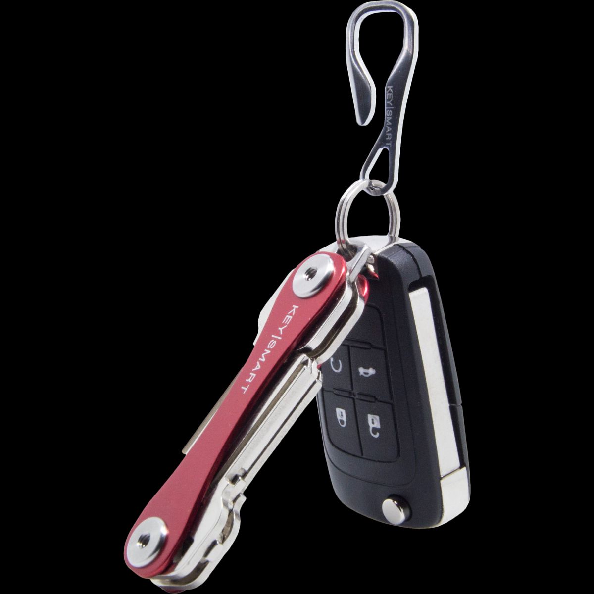 KeySmart Key Dangler Belt Loop Clip, Stainless Steel