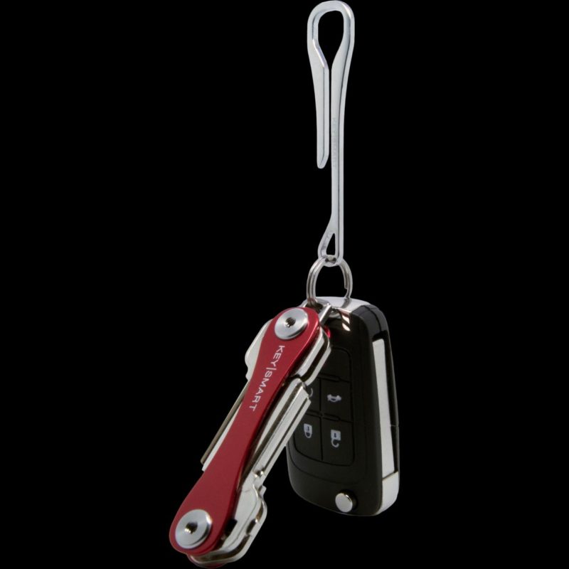 KeySmart Key Dangler XL Belt Loop Clip, Stainless Steel