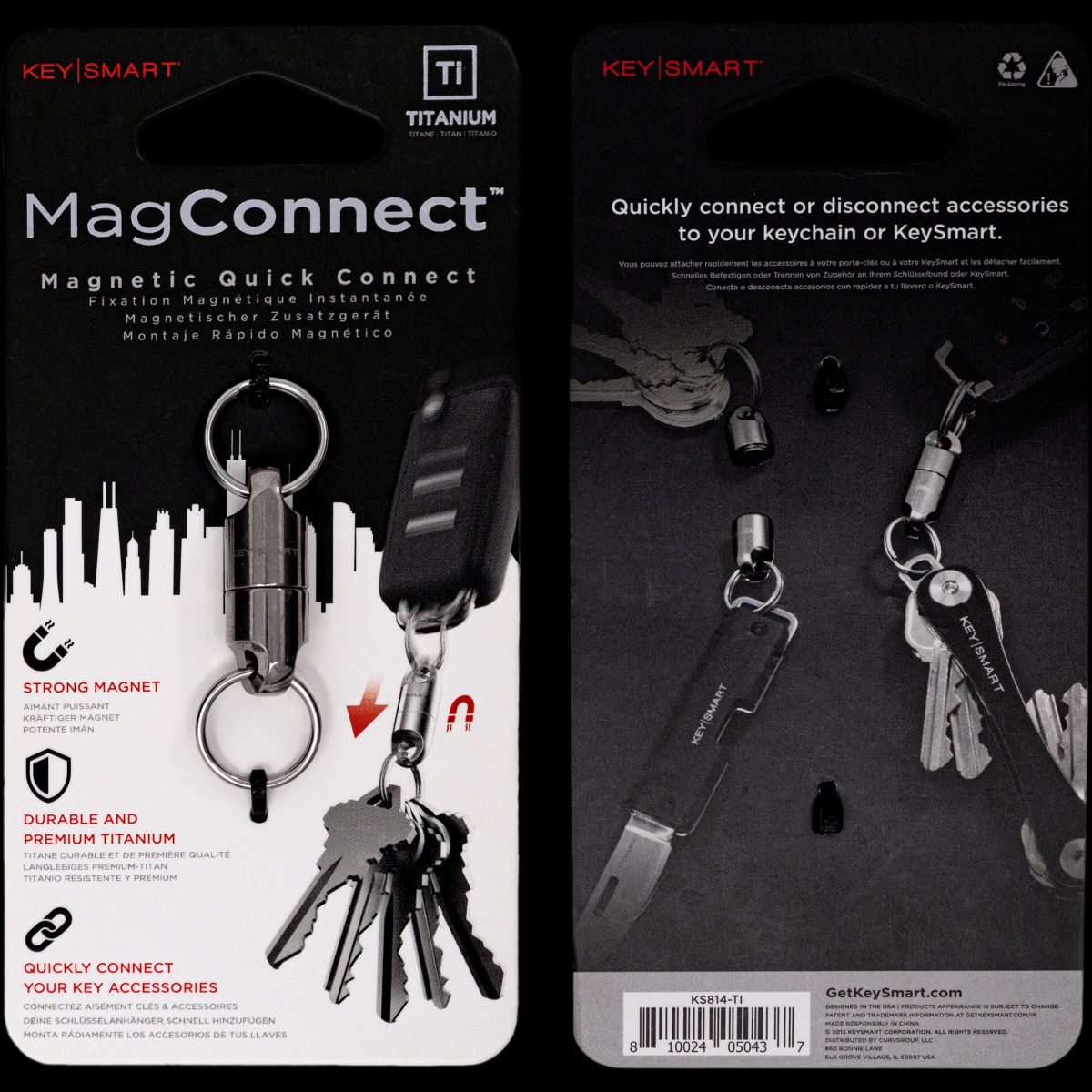 KeySmart MagConnect Magnetic Keychain - Black