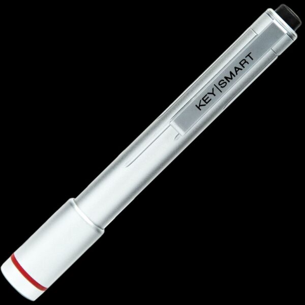 KeySmart Nano Torch XL | Compact Flashlight, Silver Aluminum