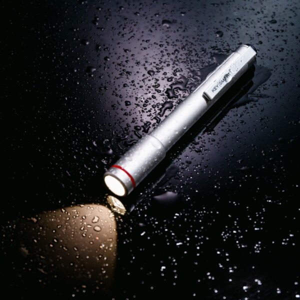 KeySmart Nano Torch XL | Compact Flashlight, Silver Aluminum - Image 11