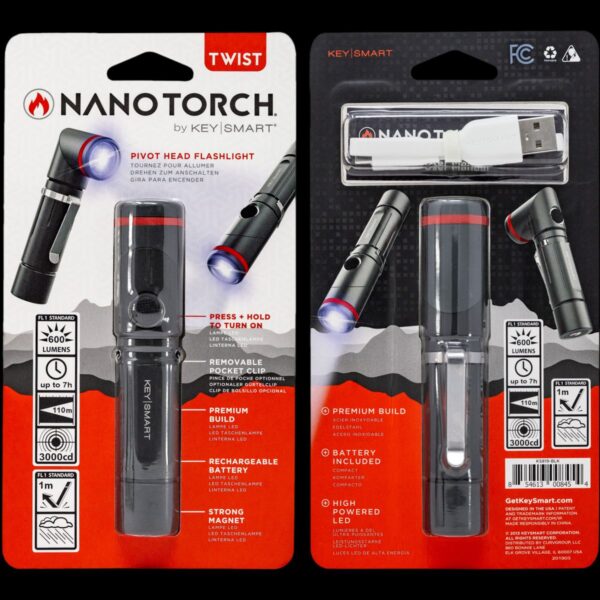 KeySmart Nano Torch Twist | Compact Flashlight, Black Aluminum - Image 13
