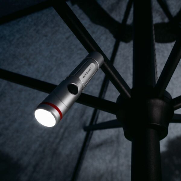 KeySmart Nano Torch Twist | Compact Flashlight, Silver Aluminum - Image 11
