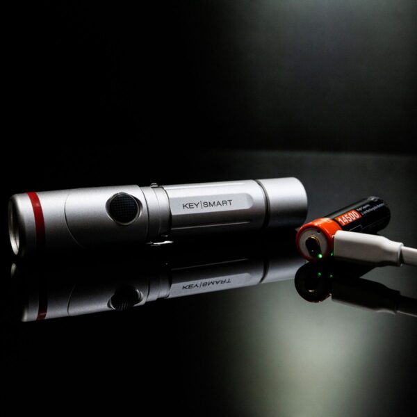 KeySmart Nano Torch Twist | Compact Flashlight, Silver Aluminum - Image 13