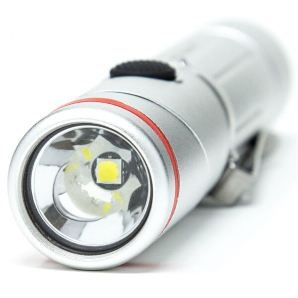 KeySmart Nano Torch Twist | Compact Flashlight, Silver Aluminum - Image 3