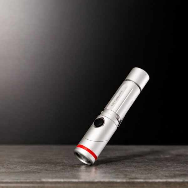 KeySmart Nano Torch Twist | Compact Flashlight, Silver Aluminum - Image 6