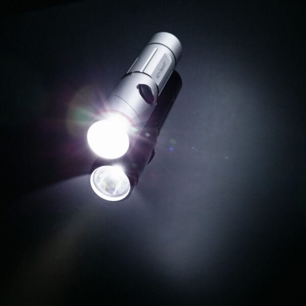 KeySmart Nano Torch Twist | Compact Flashlight, Silver Aluminum - Image 9