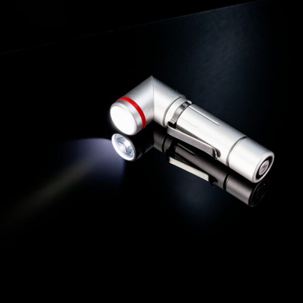 KeySmart Nano Torch Twist | Compact Flashlight, Silver Aluminum - Image 10