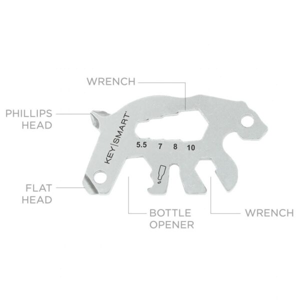 KeySmart Alltul Multitool Animal Series | Stainless Steel | Bear - Image 9