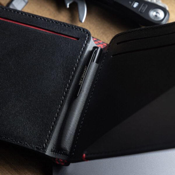 KeySmart Urban Passport Wallet (Black EXT / Red INT) - Image 11