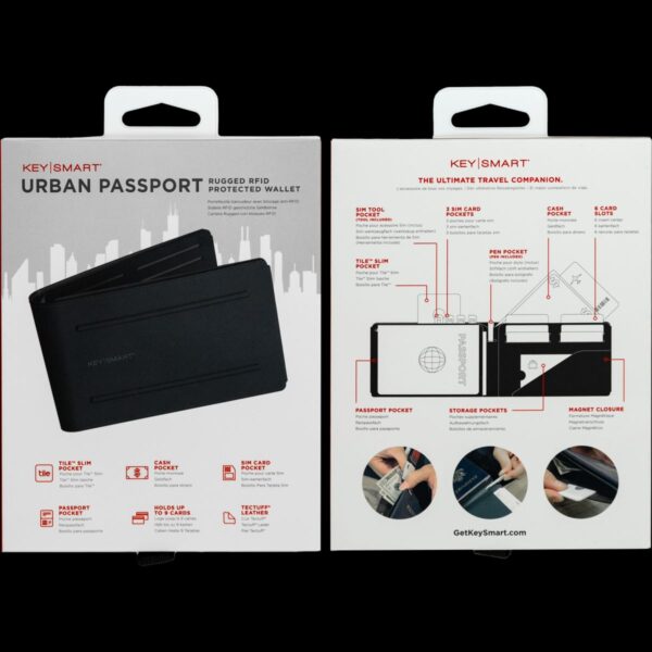 KeySmart Urban Passport Wallet (Black EXT / Red INT) - Image 13