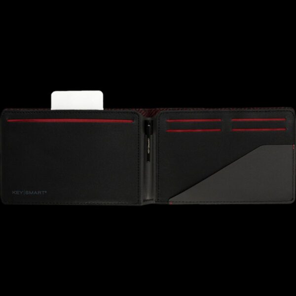 KeySmart Urban Passport Wallet (Black EXT / Red INT) - Image 4