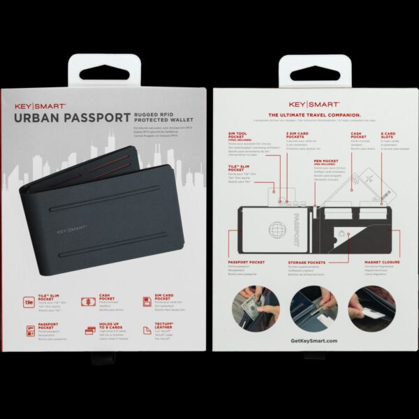 KeySmart Urban Passport Wallet (Grey EXT / Black INT) - Image 6