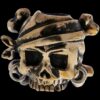 Lion ARMory Pirate Skull with Crossbones Bead in Brass