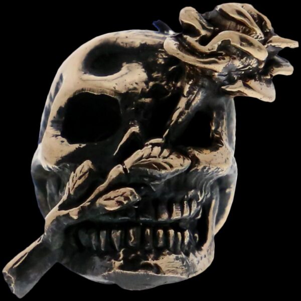Lion ARMory Skull with Roase Bead in Brass