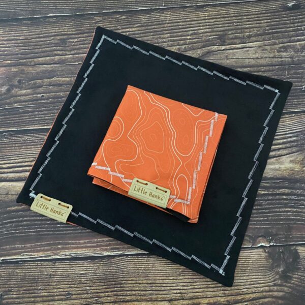 Little Hanks Orange Topo with White Lines - Cotton Satin - Image 3