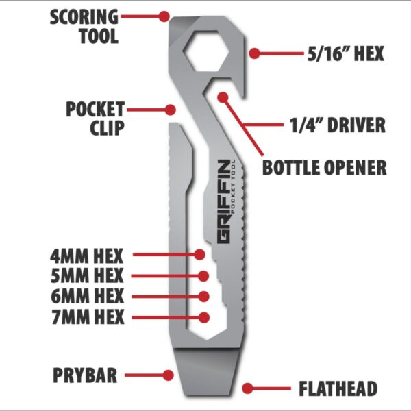 Griffin Pocket Tool - Original - Titanium - Image 2