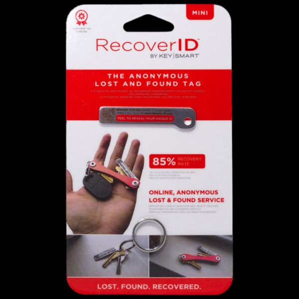 RecoverID Mini Lost & Found Recovery Tag; Stainless Steel, Fits Inside KeySmart, 1 Pack