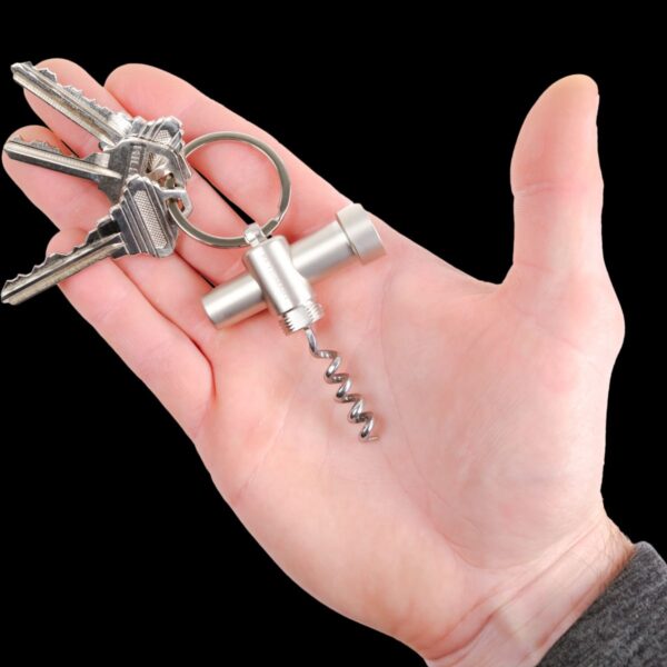 KeySmart CorkSmart Keychain Wine & Bottle Opener; Stainless Steel - Image 3