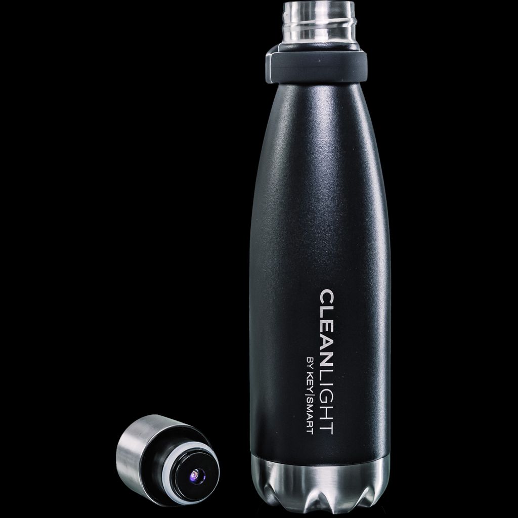 CleanLight™ Bottle UV Sanitizing Insulated Water Bottle - Black, SnackMagic