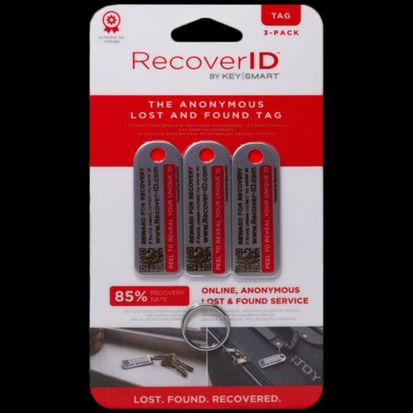 KeySmart RecoverID | Lost and Found Recovery Tag, 3 Pack