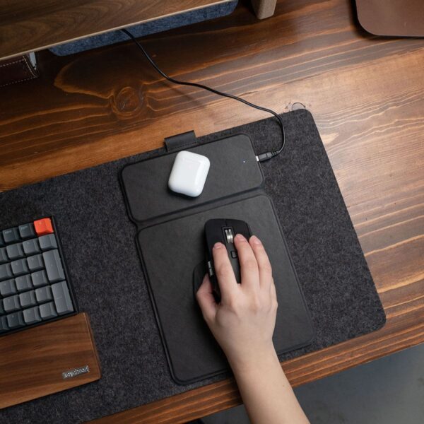 KeySmart TaskPad Mini Wireless Charging Mousepad; Black - Image 3