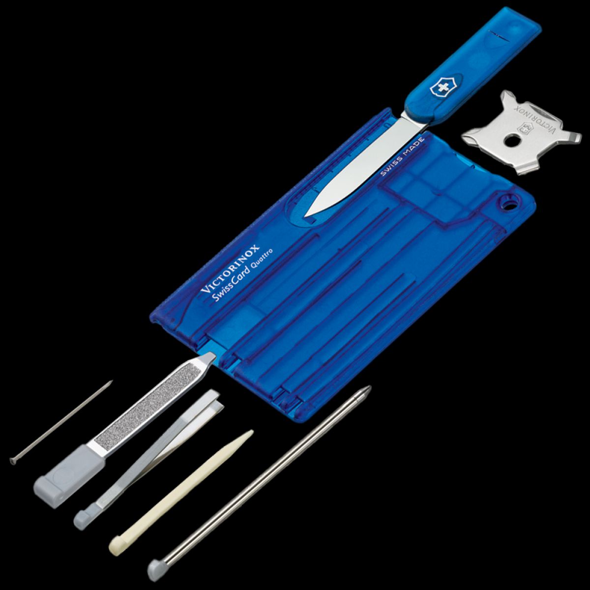 Victorinox Quattro Swiss Card Blue Transparent PocketDump
