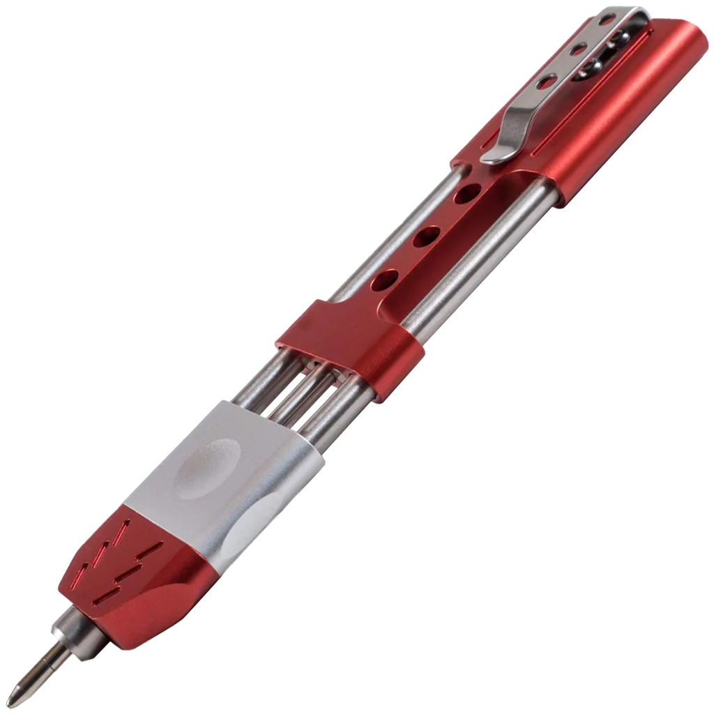 TEC Accessories Inc Ko-Axis Rail Pen, Aluminum, Red, Silver Slider