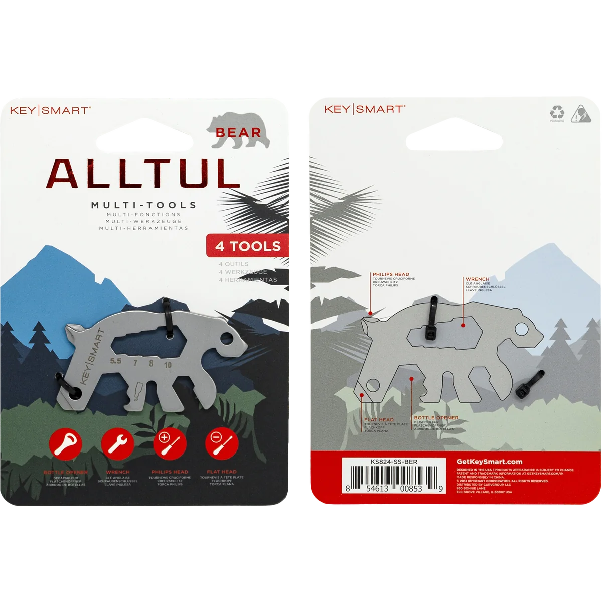 KeySmart Alltul Multitool Animal Series | Stainless Steel | Bear - Image 10