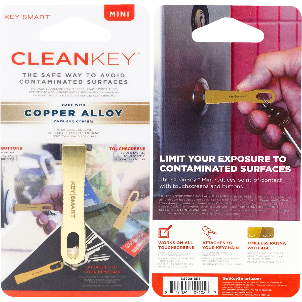 KeySmart CleanKey Mini | Copper Alloy Stylus - Image 6