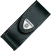 Victorinox Black Leather Belt Pouch with Hook-and-Loop Fastener