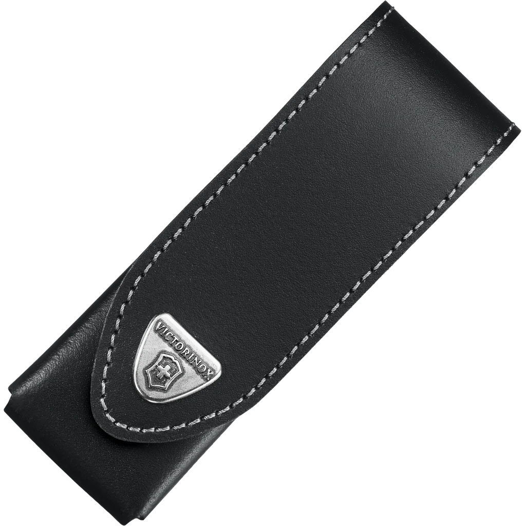 Victorinox Black Leather Belt Pouch with Hook-and-Loop Fastener