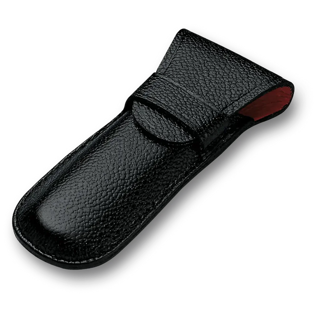 Victorinox Black Leather Pouch with Loop & Red Lined Flap - Image 2