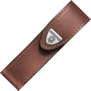 Victorinox Brown Leather Belt Pouch with Hook-and-Loop Fastener