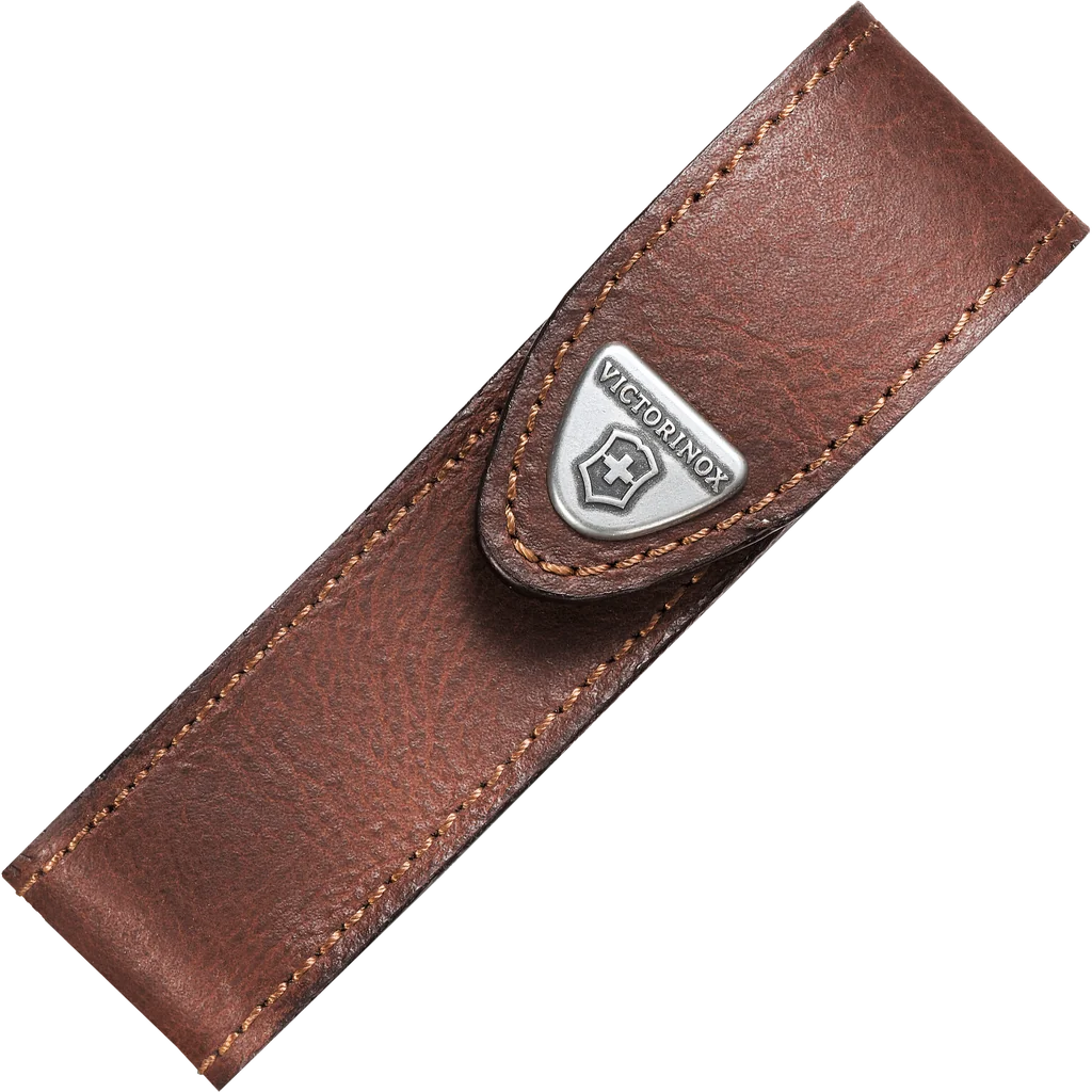 Victorinox Brown Leather Belt Pouch with Hook-and-Loop Fastener