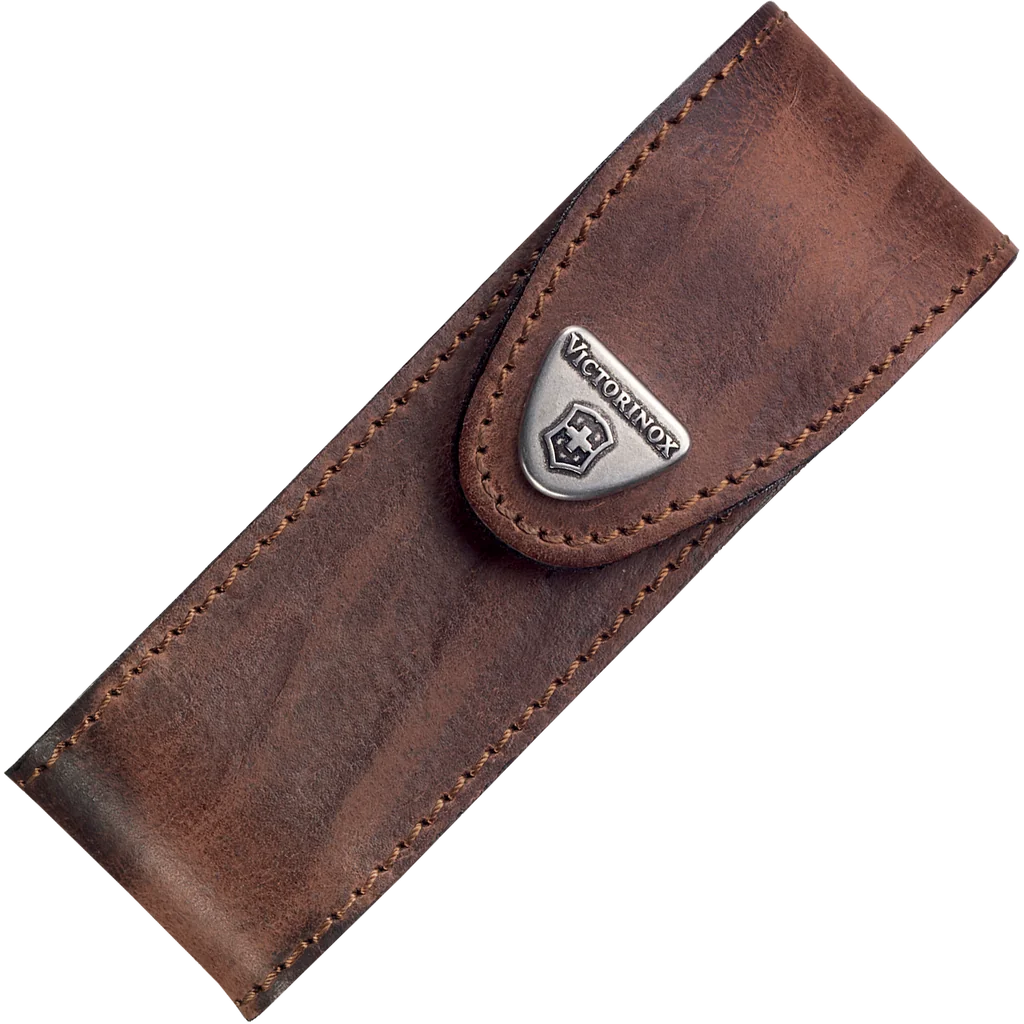 Victorinox Brown Leather Belt Pouch With Hook-And-Loop Fastener